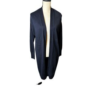 Banana Republic Navy Blue Longline Cotton Cardigan Sweater PS Petite Small NEW